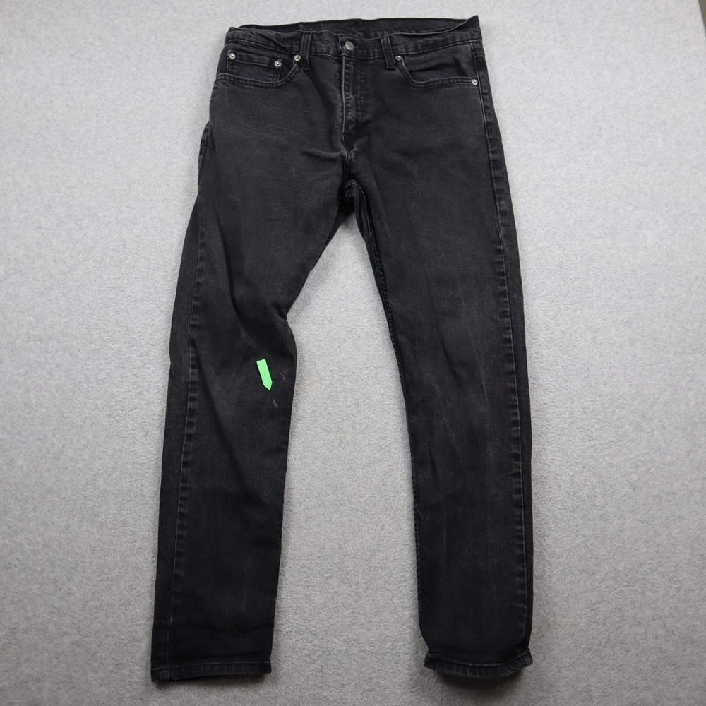 Levi's 512 Jeans Mens 33x30 Slim Taper Black Stretch Denim 5-Pocket 28833-0287